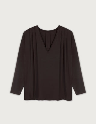 FRANCIS & HENRY koszulka ciążowa z długim rękawem, do karmienia i kangurowania Longsleeve Nursing Top  · mocca brown