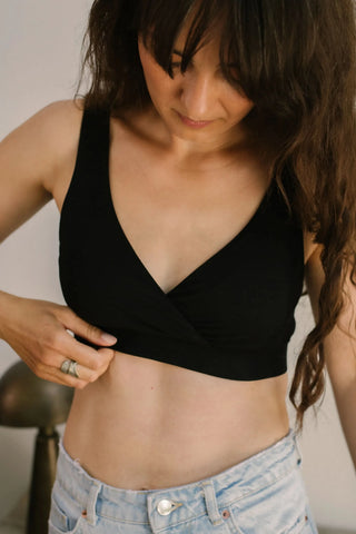 dropless. nieprzemakalny biustonosz do karmienia - soft bra - czarny