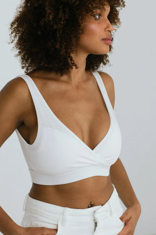 dropless. nieprzemakalny biustonosz do karmienia - soft bra - biały