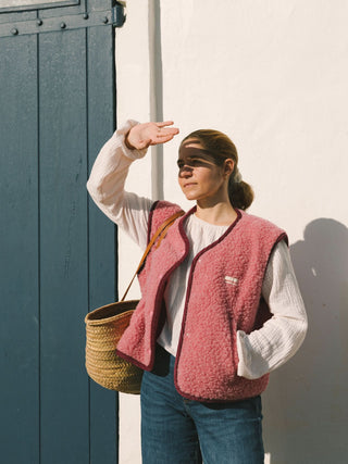 Happymess Kamizelka merino - Dusty Pink