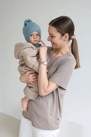 MerinOwca kombinezon niemowlęcy z wełny merino - sand